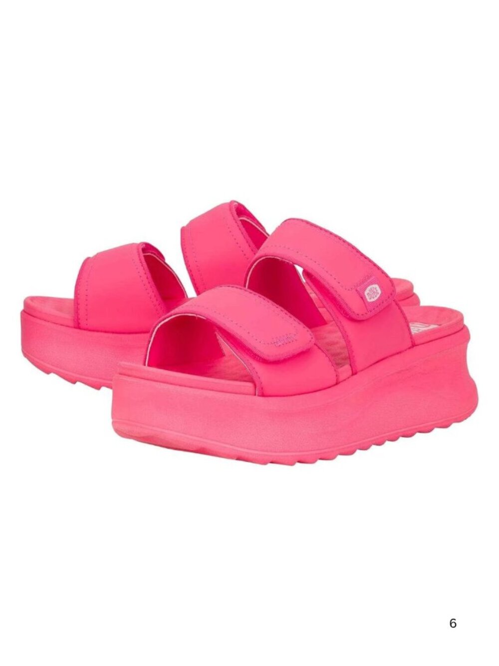 NEW HEY DUDE Women's Delray Slide Mono Electric Pink Sandals
